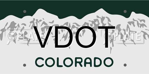 VDOT Colorado License Plate