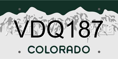 VDQ187 Colorado License Plate