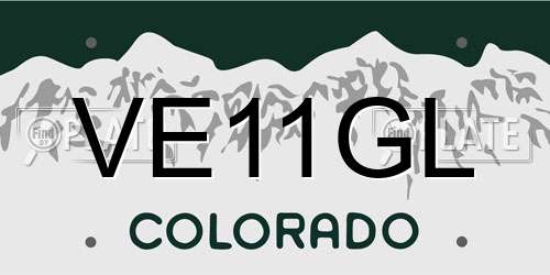 VE11GL Colorado License Plate