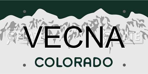 VECNA Colorado License Plate