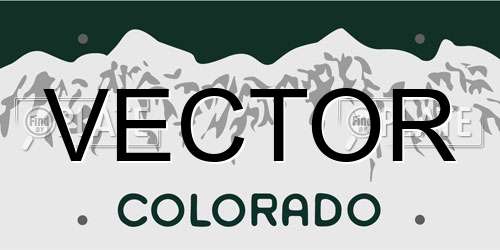 VECTOR Colorado License Plate