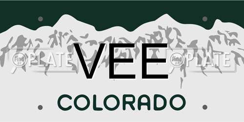 VEE Colorado License Plate
