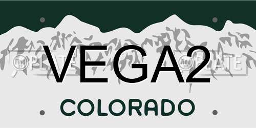 VEGA2 Colorado License Plate