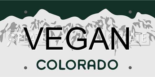 VEGAN Colorado License Plate