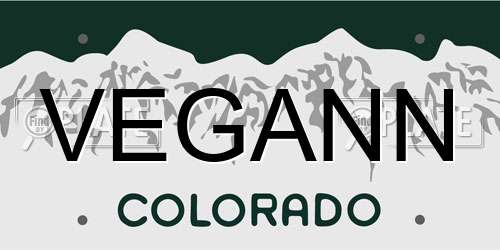 VEGANN Colorado License Plate