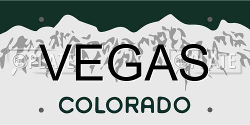 VEGAS Colorado License Plate