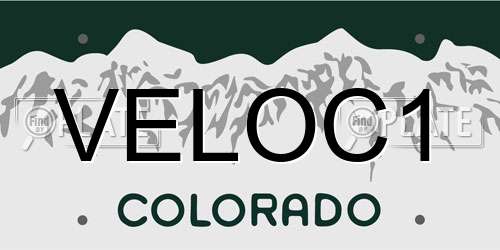 VELOC1 Colorado License Plate