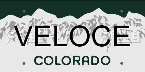 VELOCE Colorado License Plate