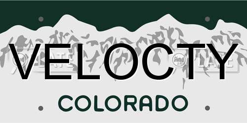 VELOCTY Colorado License Plate
