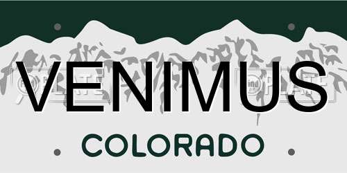 VENIMUS Colorado License Plate