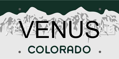 VENUS Colorado License Plate