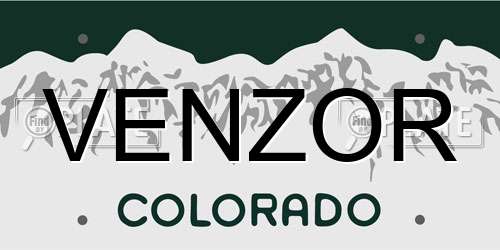 VENZOR Colorado License Plate