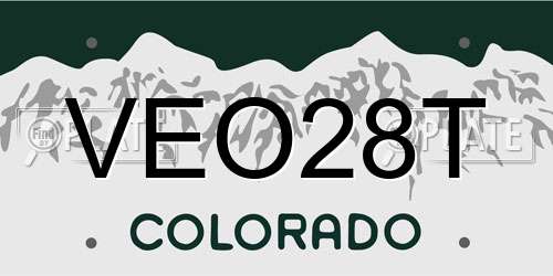 VEO28T Colorado License Plate