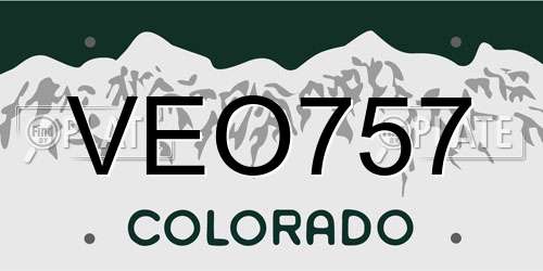 VEO757 Colorado License Plate