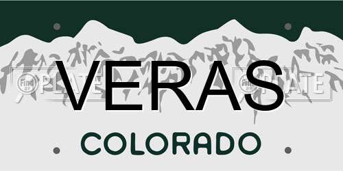 VERAS Colorado License Plate