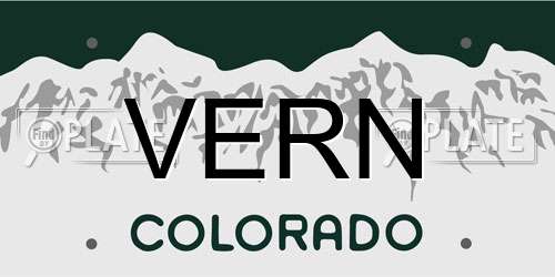 VERN Colorado License Plate