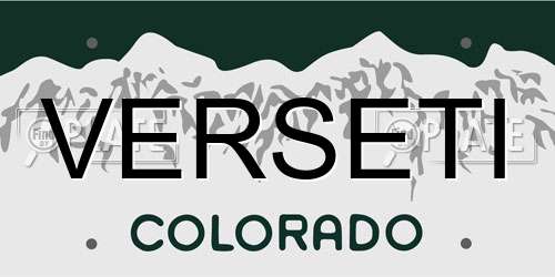 VERSETI Colorado License Plate