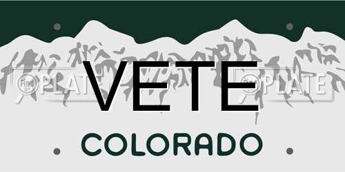 VETE Colorado License Plate