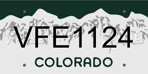 VFE1124 Colorado License Plate