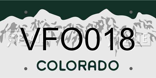 VFO018 Colorado License Plate