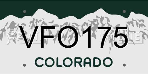VFO175 Colorado License Plate