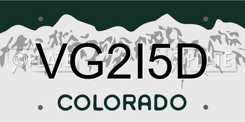 VG2I5D Colorado License Plate