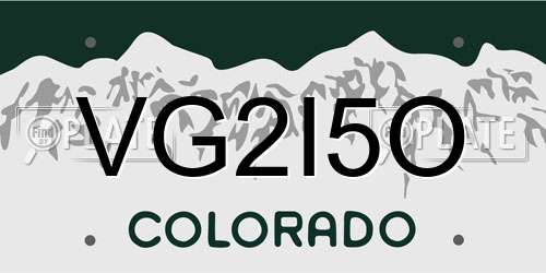 VG2I5O Colorado License Plate