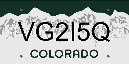 VG2I5Q Colorado License Plate