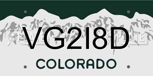 VG2I8D Colorado License Plate