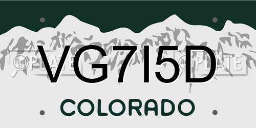 VG7I5D Colorado License Plate