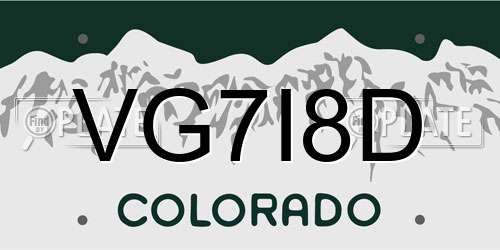VG7I8D Colorado License Plate