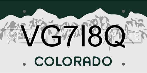 VG7I8Q Colorado License Plate
