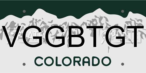 VGGBTGT Colorado License Plate