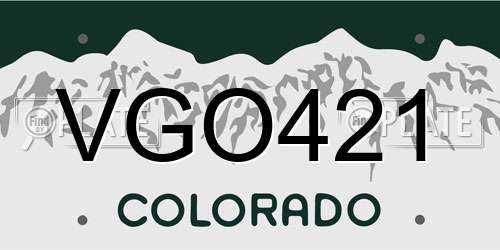VGO421 Colorado License Plate