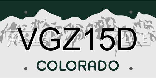 VGZ15D Colorado License Plate
