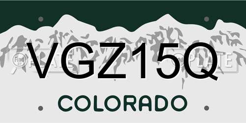 VGZ15Q Colorado License Plate