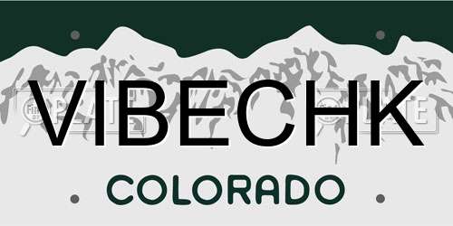 VIBECHK Colorado License Plate