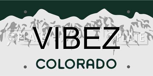 VIBEZ Colorado License Plate