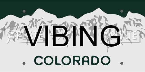 VIBING Colorado License Plate