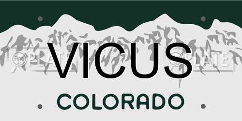 VICUS Colorado License Plate
