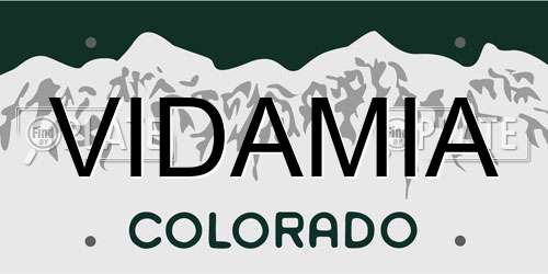 VIDAMIA Colorado License Plate