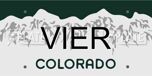 VIER Colorado License Plate