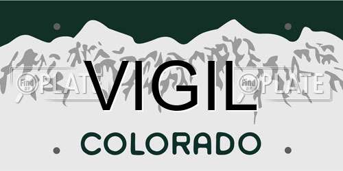 VIGIL Colorado License Plate