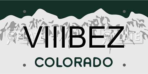VIIIBEZ Colorado License Plate