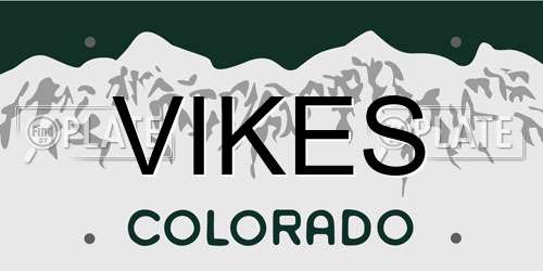 VIKES Colorado License Plate