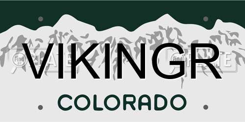 VIKINGR Colorado License Plate