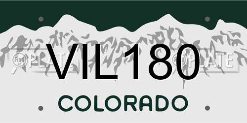VIL180 Colorado License Plate