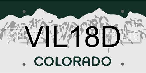 VIL18D Colorado License Plate