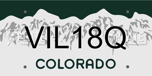 VIL18Q Colorado License Plate