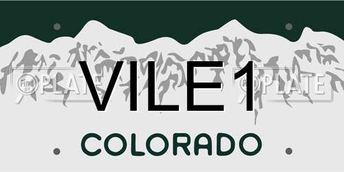 VILE1 Colorado License Plate